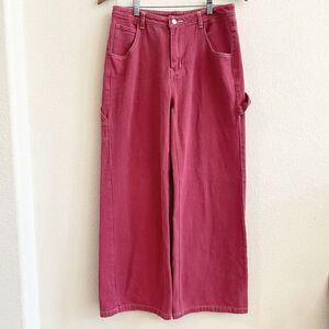 Beige Botany Cotton High Rise Jeans Womens M Red Painters  Straight Leg Denim